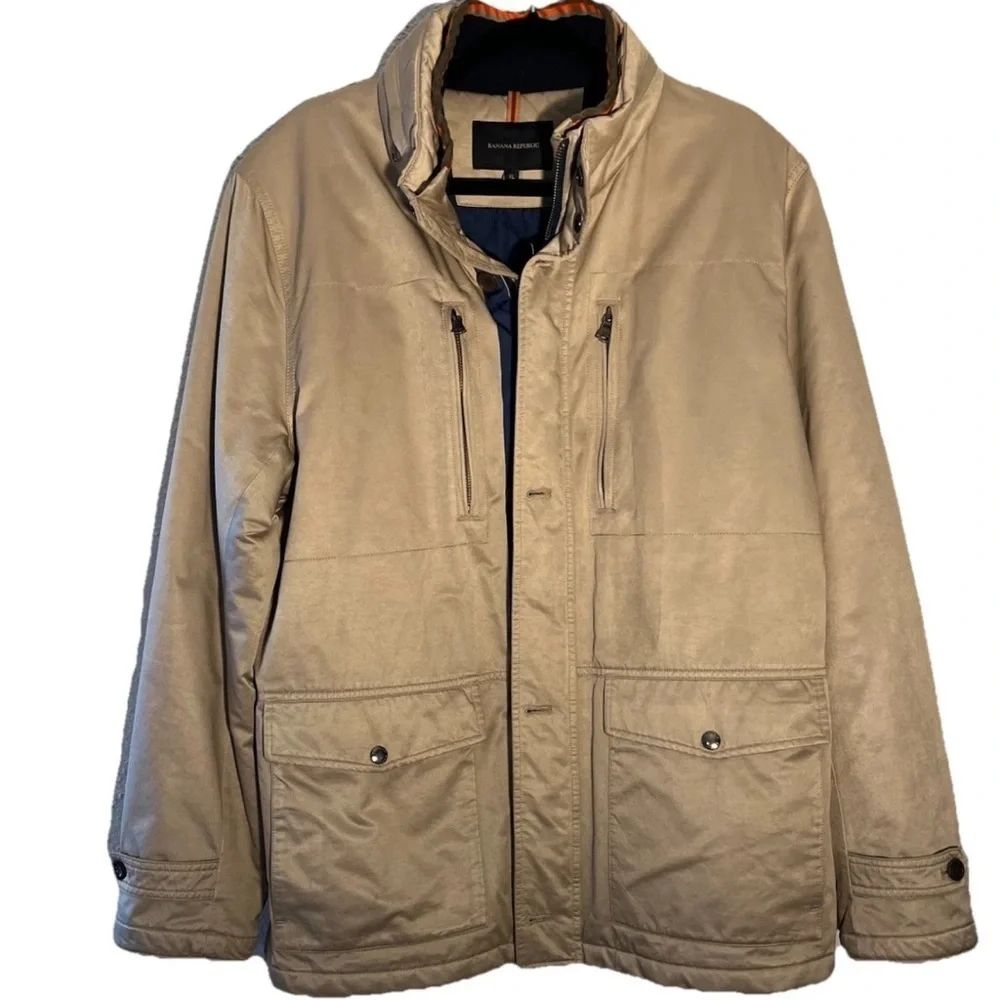 Banana Republic Men's Tan Military Field Barn Coat Jacket Cotton Size XL